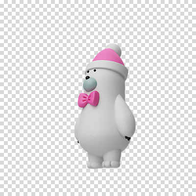 편집 편집이미지 한마리 크리스마스 나비넥타이 털모자 3D캐릭터 누끼 사람없음 3D 디지털합성 북극곰 PNG 편집소스 캐릭터 모자_잡화 1 기념일 곰 넥타이 파일형식