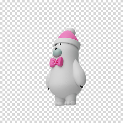 편집 편집이미지 한마리 크리스마스 나비넥타이 털모자 3D캐릭터 누끼 사람없음 3D 디지털합성 북극곰 PNG 편집소스 캐릭터 모자_잡화 1 기념일 곰 넥타이 파일형식