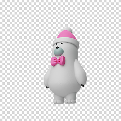 편집 편집이미지 한마리 크리스마스 나비넥타이 털모자 3D캐릭터 누끼 사람없음 3D 디지털합성 북극곰 PNG 편집소스 캐릭터 모자_잡화 1 기념일 곰 넥타이 파일형식