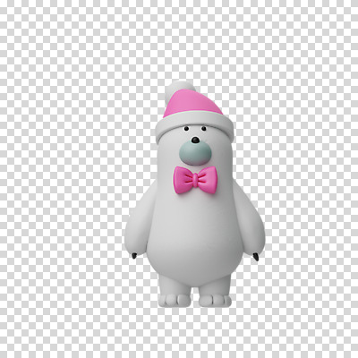 편집 편집이미지 한마리 크리스마스 나비넥타이 털모자 3D캐릭터 누끼 사람없음 3D 디지털합성 북극곰 PNG 편집소스 캐릭터 모자_잡화 1 기념일 곰 넥타이 파일형식
