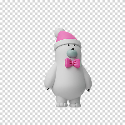 편집 편집이미지 한마리 크리스마스 나비넥타이 털모자 3D캐릭터 누끼 사람없음 3D 디지털합성 북극곰 PNG 편집소스 캐릭터 모자_잡화 1 기념일 곰 넥타이 파일형식