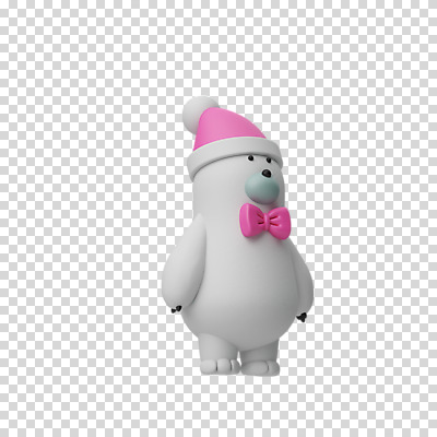 편집 편집이미지 한마리 크리스마스 나비넥타이 털모자 3D캐릭터 누끼 사람없음 3D 디지털합성 북극곰 PNG 편집소스 캐릭터 모자_잡화 1 기념일 곰 넥타이 파일형식