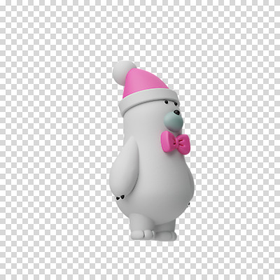 편집 편집이미지 한마리 크리스마스 나비넥타이 털모자 3D캐릭터 누끼 사람없음 3D 디지털합성 북극곰 PNG 편집소스 캐릭터 모자_잡화 1 기념일 곰 넥타이 파일형식