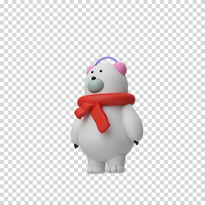 편집 편집이미지 한마리 크리스마스 3D캐릭터 누끼 사람없음 3D 목도리 디지털합성 귀마개 북극곰 PNG 편집소스 캐릭터 1 잡화 기념일 곰 파일형식