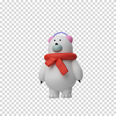 편집 편집이미지 한마리 크리스마스 3D캐릭터 누끼 사람없음 3D 목도리 디지털합성 귀마개 북극곰 PNG 편집소스 캐릭터 1 잡화 기념일 곰 파일형식