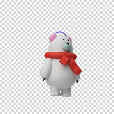 편집 편집이미지 한마리 크리스마스 3D캐릭터 누끼 사람없음 3D 목도리 디지털합성 귀마개 북극곰 PNG 편집소스 캐릭터 1 잡화 기념일 곰 파일형식