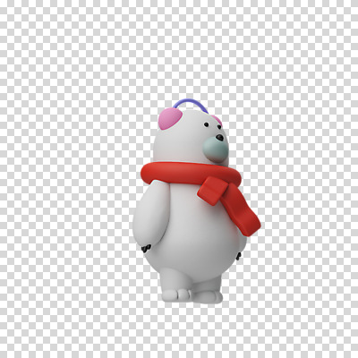 편집 편집이미지 한마리 크리스마스 3D캐릭터 누끼 사람없음 3D 목도리 디지털합성 귀마개 북극곰 PNG 편집소스 캐릭터 1 잡화 기념일 곰 파일형식