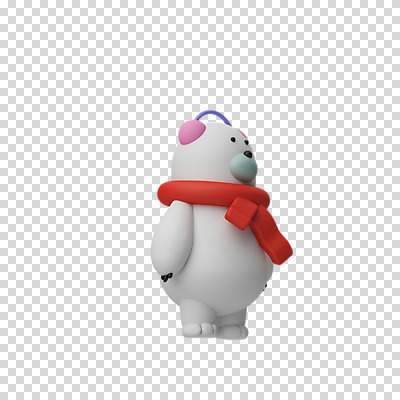 편집 편집이미지 한마리 크리스마스 3D캐릭터 누끼 사람없음 3D 목도리 디지털합성 귀마개 북극곰 PNG 편집소스 캐릭터 1 잡화 기념일 곰 파일형식