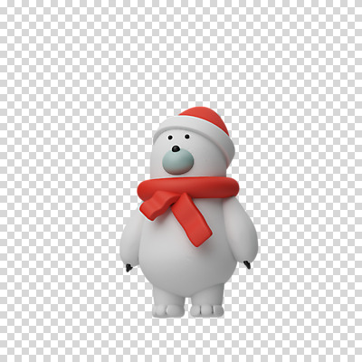 편집 편집이미지 한마리 크리스마스 산타모자 털모자 3D캐릭터 누끼 사람없음 3D 목도리 디지털합성 북극곰 PNG 편집소스 캐릭터 모자_잡화 1 잡화 기념일 곰 파일형식