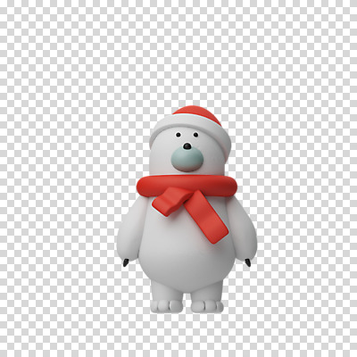 편집 편집이미지 한마리 크리스마스 산타모자 털모자 3D캐릭터 누끼 사람없음 3D 목도리 디지털합성 북극곰 PNG 편집소스 캐릭터 모자_잡화 1 잡화 기념일 곰 파일형식