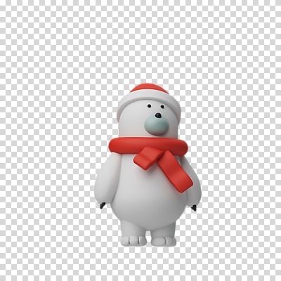 편집 편집이미지 한마리 크리스마스 산타모자 털모자 3D캐릭터 누끼 사람없음 3D 목도리 디지털합성 북극곰 PNG 편집소스 캐릭터 모자_잡화 1 잡화 기념일 곰 파일형식
