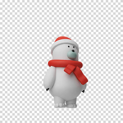 편집 편집이미지 한마리 크리스마스 산타모자 털모자 3D캐릭터 누끼 사람없음 3D 목도리 디지털합성 북극곰 PNG 편집소스 캐릭터 모자_잡화 1 잡화 기념일 곰 파일형식