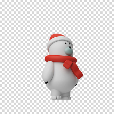 편집 편집이미지 한마리 크리스마스 산타모자 털모자 3D캐릭터 누끼 사람없음 3D 목도리 디지털합성 북극곰 PNG 편집소스 캐릭터 모자_잡화 1 잡화 기념일 곰 파일형식
