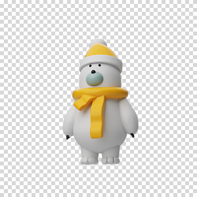 편집 편집이미지 한마리 크리스마스 털모자 3D캐릭터 누끼 사람없음 3D 목도리 디지털합성 북극곰 PNG 편집소스 캐릭터 모자_잡화 1 잡화 기념일 곰 파일형식