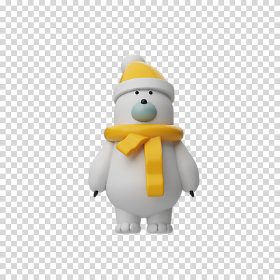 편집 편집이미지 한마리 크리스마스 털모자 3D캐릭터 누끼 사람없음 3D 목도리 디지털합성 북극곰 PNG 편집소스 캐릭터 모자_잡화 1 잡화 기념일 곰 파일형식
