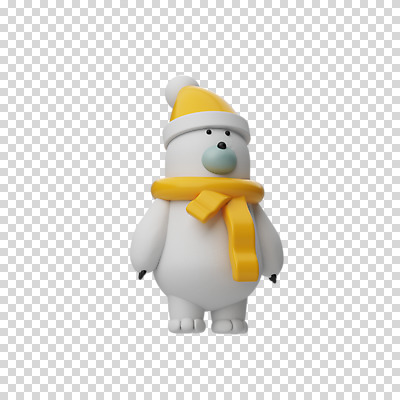 편집 편집이미지 한마리 크리스마스 털모자 3D캐릭터 누끼 사람없음 3D 목도리 디지털합성 북극곰 PNG 편집소스 캐릭터 모자_잡화 1 잡화 기념일 곰 파일형식