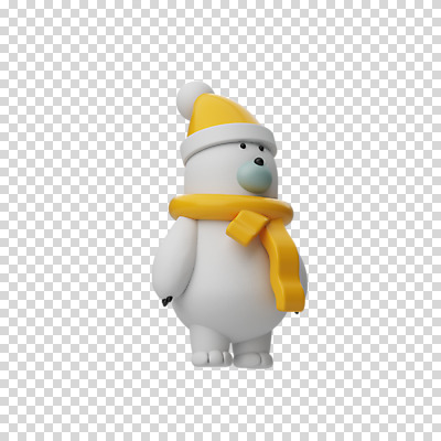 편집 편집이미지 한마리 크리스마스 털모자 3D캐릭터 누끼 사람없음 3D 목도리 디지털합성 북극곰 PNG 편집소스 캐릭터 모자_잡화 1 잡화 기념일 곰 파일형식