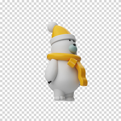 편집 편집이미지 한마리 크리스마스 털모자 3D캐릭터 누끼 사람없음 3D 목도리 디지털합성 북극곰 PNG 편집소스 캐릭터 모자_잡화 1 잡화 기념일 곰 파일형식