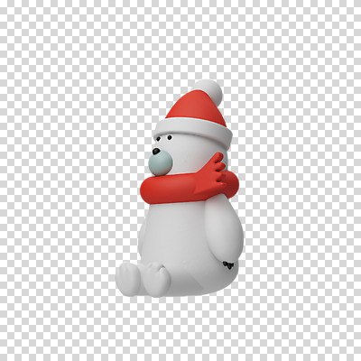 편집 편집이미지 한마리 크리스마스 털모자 3D캐릭터 누끼 앉기 사람없음 3D 목도리 디지털합성 북극곰 PNG 편집소스 캐릭터 모자_잡화 1 잡화 기념일 곰 모션 파일형식