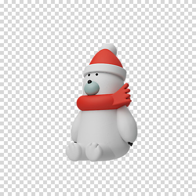 편집 편집이미지 한마리 크리스마스 털모자 3D캐릭터 누끼 앉기 사람없음 3D 목도리 디지털합성 북극곰 PNG 편집소스 캐릭터 모자_잡화 1 잡화 기념일 곰 모션 파일형식