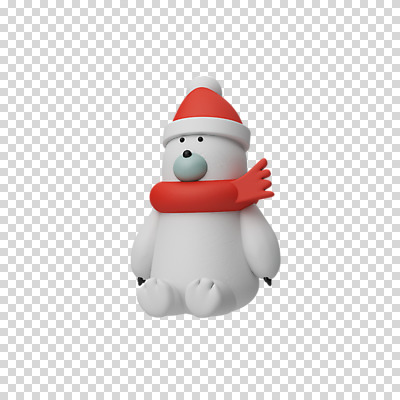 편집 편집이미지 한마리 크리스마스 털모자 3D캐릭터 누끼 앉기 사람없음 3D 목도리 디지털합성 북극곰 PNG 편집소스 캐릭터 모자_잡화 1 잡화 기념일 곰 모션 파일형식