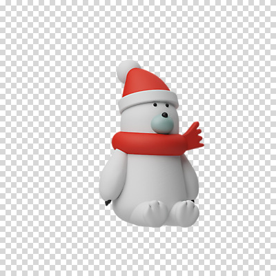 편집 편집이미지 한마리 크리스마스 털모자 3D캐릭터 누끼 앉기 사람없음 3D 목도리 디지털합성 북극곰 PNG 편집소스 캐릭터 모자_잡화 1 잡화 기념일 곰 모션 파일형식