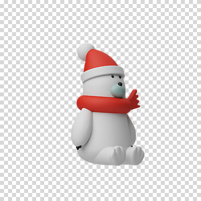 편집 편집이미지 한마리 크리스마스 털모자 3D캐릭터 누끼 앉기 사람없음 3D 목도리 디지털합성 북극곰 PNG 편집소스 캐릭터 모자_잡화 1 잡화 기념일 곰 모션 파일형식