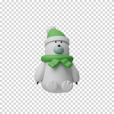 편집 편집이미지 한마리 크리스마스 털모자 3D캐릭터 누끼 앉기 사람없음 3D 목도리 디지털합성 북극곰 PNG 편집소스 캐릭터 모자_잡화 1 잡화 기념일 곰 모션 파일형식