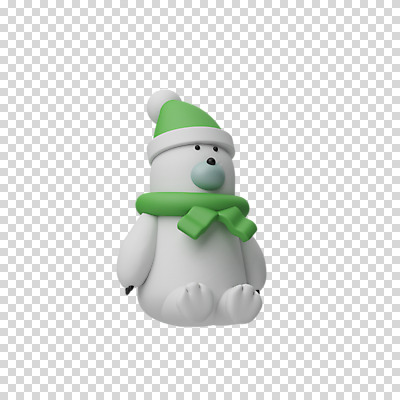 편집 편집이미지 한마리 크리스마스 털모자 3D캐릭터 누끼 앉기 사람없음 3D 목도리 디지털합성 북극곰 PNG 편집소스 캐릭터 모자_잡화 1 잡화 기념일 곰 모션 파일형식