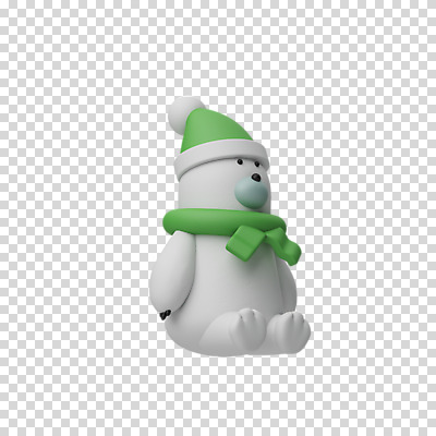편집 편집이미지 한마리 크리스마스 털모자 3D캐릭터 누끼 앉기 사람없음 3D 목도리 디지털합성 북극곰 PNG 편집소스 캐릭터 모자_잡화 1 잡화 기념일 곰 모션 파일형식