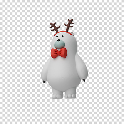 편집 편집이미지 한마리 크리스마스 나비넥타이 3D캐릭터 누끼 사람없음 3D 디지털합성 북극곰 PNG 루돌프머리띠 편집소스 캐릭터 1 기념일 곰 넥타이 머리띠 파일형식