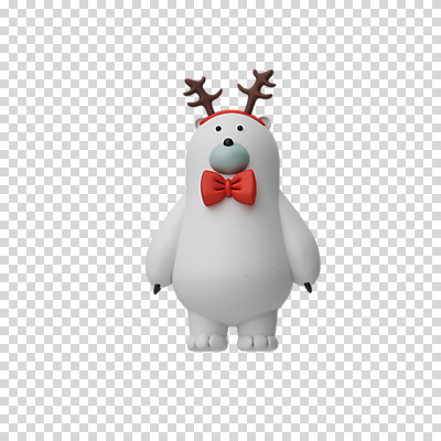 편집 편집이미지 한마리 크리스마스 나비넥타이 3D캐릭터 누끼 사람없음 3D 디지털합성 북극곰 PNG 루돌프머리띠 편집소스 캐릭터 1 기념일 곰 넥타이 머리띠 파일형식