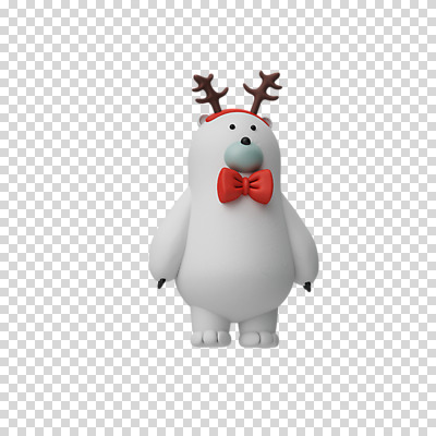 편집 편집이미지 한마리 크리스마스 나비넥타이 3D캐릭터 누끼 사람없음 3D 디지털합성 북극곰 PNG 루돌프머리띠 편집소스 캐릭터 1 기념일 곰 넥타이 머리띠 파일형식