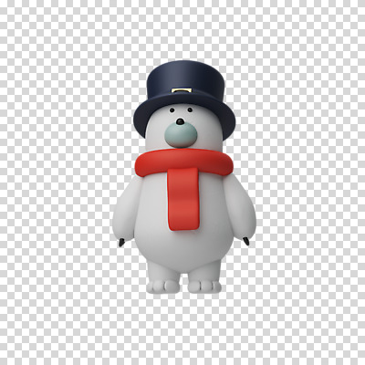 편집 편집이미지 한마리 크리스마스 3D캐릭터 누끼 사람없음 3D 목도리 디지털합성 북극곰 PNG 신사모자 편집소스 캐릭터 모자_잡화 1 잡화 기념일 곰 파일형식