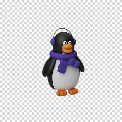편집 편집이미지 한마리 크리스마스 3D캐릭터 누끼 사람없음 3D 목도리 디지털합성 귀마개 펭귄 PNG 편집소스 캐릭터 1 잡화 기념일 조류 파일형식