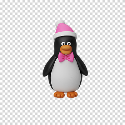 편집 편집이미지 한마리 크리스마스 나비넥타이 털모자 3D캐릭터 누끼 사람없음 3D 디지털합성 펭귄 PNG 편집소스 캐릭터 모자_잡화 1 기념일 조류 넥타이 파일형식
