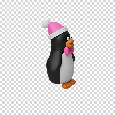 편집 편집이미지 한마리 크리스마스 나비넥타이 털모자 3D캐릭터 누끼 사람없음 3D 디지털합성 펭귄 PNG 편집소스 캐릭터 모자_잡화 1 기념일 조류 넥타이 파일형식