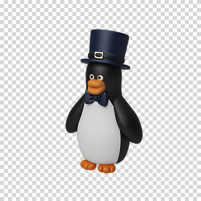 편집 편집이미지 한마리 크리스마스 나비넥타이 3D캐릭터 누끼 사람없음 3D 디지털합성 펭귄 PNG 신사모자 편집소스 캐릭터 모자_잡화 1 기념일 조류 넥타이 파일형식