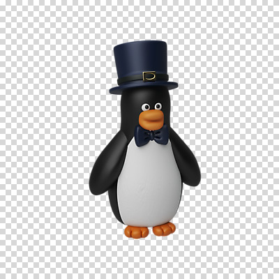 편집 편집이미지 한마리 크리스마스 나비넥타이 3D캐릭터 누끼 사람없음 3D 디지털합성 펭귄 PNG 신사모자 편집소스 캐릭터 모자_잡화 1 기념일 조류 넥타이 파일형식