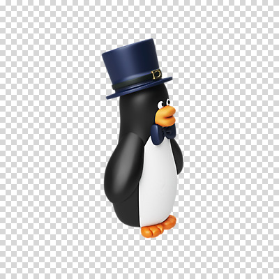 편집 편집이미지 한마리 크리스마스 나비넥타이 3D캐릭터 누끼 사람없음 3D 디지털합성 펭귄 PNG 신사모자 편집소스 캐릭터 모자_잡화 1 기념일 조류 넥타이 파일형식