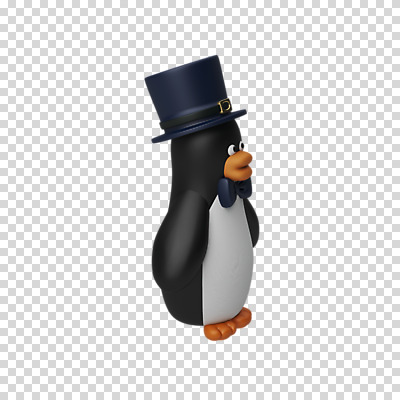 편집 편집이미지 한마리 크리스마스 나비넥타이 3D캐릭터 누끼 사람없음 3D 디지털합성 펭귄 PNG 신사모자 편집소스 캐릭터 모자_잡화 1 기념일 조류 넥타이 파일형식
