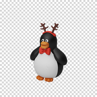 편집 편집이미지 한마리 크리스마스 나비넥타이 3D캐릭터 누끼 사람없음 3D 디지털합성 펭귄 PNG 루돌프머리띠 편집소스 캐릭터 1 기념일 조류 넥타이 머리띠 파일형식