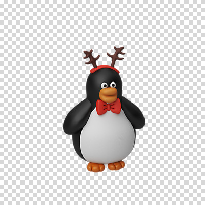 편집 편집이미지 한마리 크리스마스 나비넥타이 3D캐릭터 누끼 사람없음 3D 디지털합성 펭귄 PNG 루돌프머리띠 편집소스 캐릭터 1 기념일 조류 넥타이 머리띠 파일형식