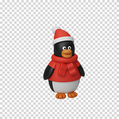편집 편집이미지 한마리 크리스마스 산타모자 털모자 3D캐릭터 누끼 사람없음 3D 목도리 디지털합성 펭귄 PNG 패딩조끼 편집소스 캐릭터 모자_잡화 1 잡화 기념일 조류 조끼 패딩 파일형식