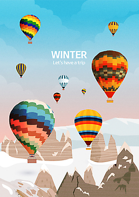 주간 해외여행 겨울 일러스트 하늘 카파도키아 타이포그라피 사람없음 야외 열기구 눈 돌산 겨울여행 기암괴석 겨울풍경 눈덮임 겨울배경 튀르키예 국내일러스트 AI파일 자연요소 문자 해외 계절 아시아 여행 백그라운드 컨셉 항공교통 날씨 산 풍경 바위_돌 파일형식 벡터