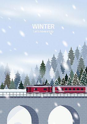 주간 나무 해외여행 하늘색 캐나다 겨울 일러스트 하늘 타이포그라피 사람없음 야외 기차 눈 겨울여행 눈보라 기차여행 가교 눈내림 겨울풍경 겨울배경 국내일러스트 AI파일 자연요소 식물 문자 해외 건축물 계절 육상교통 여행 백그라운드 북아메리카 날씨 대중교통 눈_날씨 풍경 파란색 파일형식 벡터