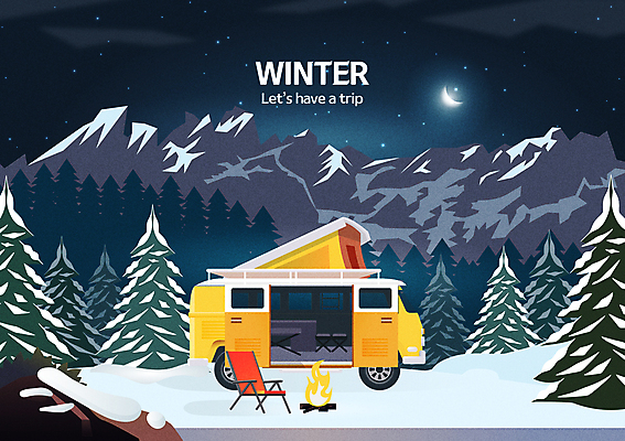 나무 겨울 일러스트 밤하늘 불꽃 산 타이포그라피 사람없음 야외 캠핑 눈 야간 숲속 초승달 모닥불 캠핑장 겨울여행 캠핑카 겨울풍경 캠핑의자 눈덮임 겨울배경 국내일러스트 AI파일 자연요소 식물 문자 계절 여행 백그라운드 컨셉 의자 자동차 하늘 불 레저 날씨 캠핑도구 풍경 달 숲 파일형식 벡터
