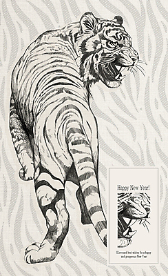 PSD 한마리 라인일러스트 일러스트 근하신년 새해 입벌림 근접촬영 사람없음 라벨 회색 뒤돌아보기 호랑이띠 호랑이 치아 위협 해피뉴이어 호피 2022년 임인년 국내일러스트 1 뷰포인트 컬러 무늬 포유류 모션 프레임 표정 새해인사 십이지신 소화기관 연도 파일형식