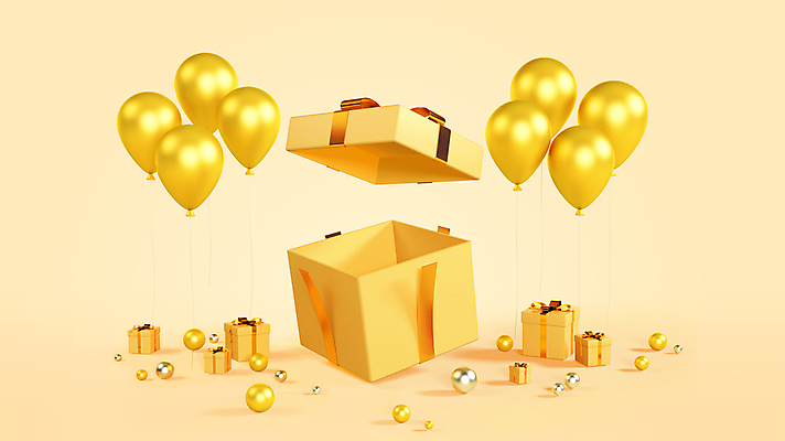 PSD 편집 편집이미지 리본 이벤트 사람없음 선물상자 노란색 3D 오픈 원형 디지털합성 오브젝트 풍선 입체도형 편집소스 편집3D 도형 컬러 선물 상자 입체 파일형식