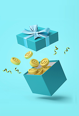 PSD 편집 편집이미지 리본 하늘색 이벤트 사람없음 선물상자 3D 동전 오픈 디지털합성 오브젝트 금화 꽃가루 쏟아짐 포인트 편집소스 편집3D 돈 모션 선물 금융 파란색 상자 황금 가루 파일형식